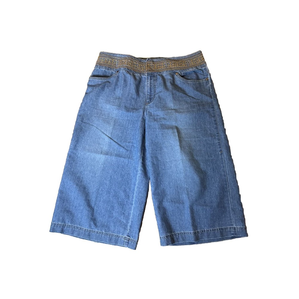 Vtg Bill Blass Jeanswear Cropped Wide Leg Jeans - Size 14